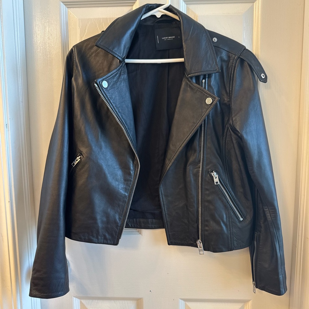 Lucky Brand 100% lamb's leather jacket moto size small